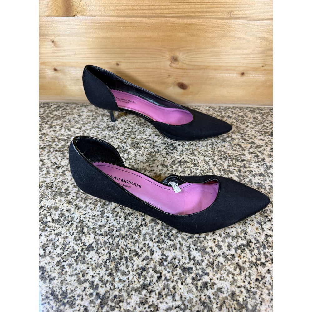 Isaac Mizrahi for Target Black Fabric Kitten Heel Pumps Pointed Toe Size 7 - Picture 4 of 8
